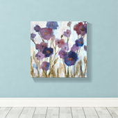 Afgebroken flora in Paars Canvas Afdruk (Insitu (Houten vloer))