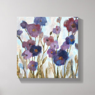 Afgebroken flora in Paars Canvas Afdruk