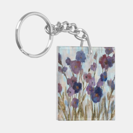 Afgebroken flora in Paars Sleutelhanger (Voorkant Links)