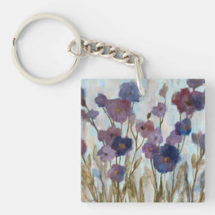 Afgebroken flora in Paars Sleutelhanger