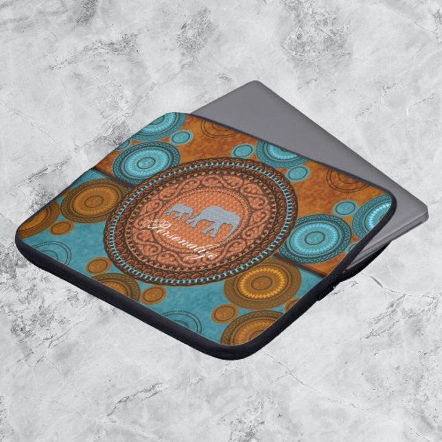 Afgedankte E-lephants laptophoes Laptop Sleeve (Decorated Elephants Personalized Laptop Sleeve)