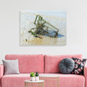 Afgedankte winkelwagen uitzicht canvas print (Insitu (Woonkamer))