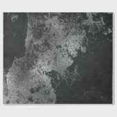 Afgedankte zilverzwarte grafietgrijze omhulling cadeaupapier (Vlak)