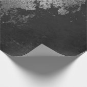 Afgedankte zilverzwarte grafietgrijze omhulling cadeaupapier (Hoek)