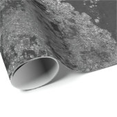 Afgedankte zilverzwarte grafietgrijze omhulling cadeaupapier (Rol Hoek)