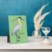 Afgedekte heronvogel cartoon fotoplaat (Zijkant)
