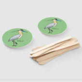 Afgedekte heronvogel cartoon handwaaier (Niet-gemonteerd)