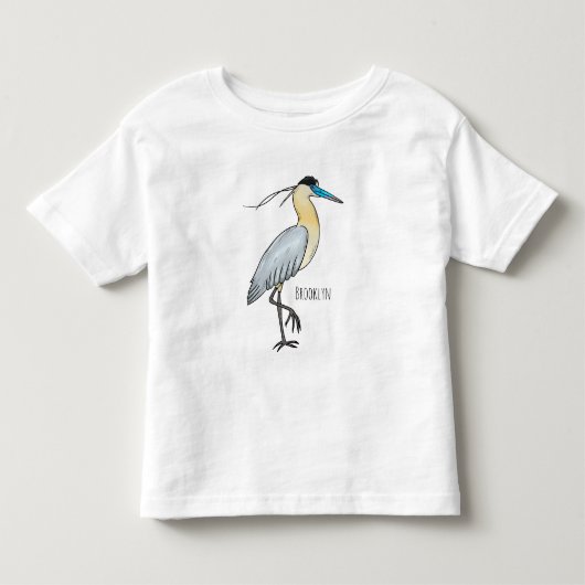 Afgedekte heronvogel cartoon kinder shirts (Voorkant)