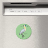 Afgedekte heronvogel cartoon magneet (Insitu (Vaatwasser))