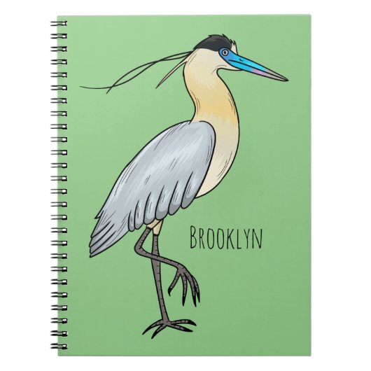 Afgedekte heronvogel cartoon notitieboek (Voorkant)