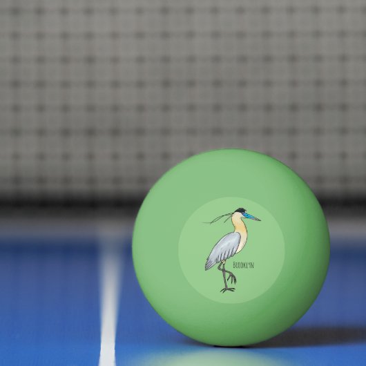 Afgedekte heronvogel cartoon pingpongbal (Net)