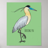 Afgedekte heronvogel cartoon poster (Voorkant)