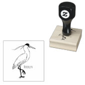 Afgedekte heronvogel cartoon rubberstempel (Gestempeld)