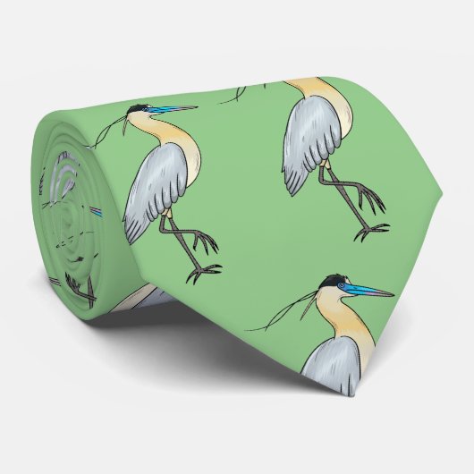 Afgedekte heronvogel cartoon stropdas (Opgerold)