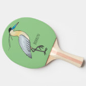 Afgedekte heronvogel cartoon tafeltennisbatje (Zijkant)