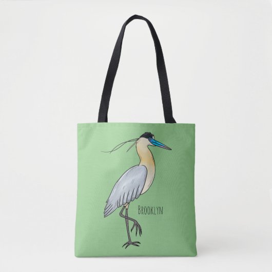 Afgedekte heronvogel cartoon tote bag (Voorkant)