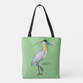 Afgedekte heronvogel cartoon tote bag (Achterkant)