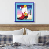 Afgedrukt COWBOY BOOTS Gallery Wrapped Canvas Afdruk (Insitu (Slaapkamer))