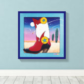 Afgedrukt COWBOY BOOTS Gallery Wrapped Canvas Afdruk (Insitu (Houten vloer))