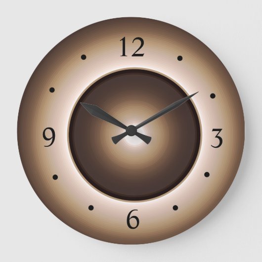 Afgedrukt ontwerp met tan/bruin mooneffect grote klok (Voorkant)