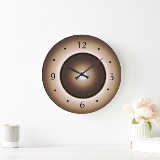 Afgedrukt ontwerp met tan/bruin mooneffect grote klok (Huis)