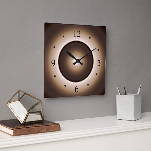 Afgedrukt ontwerp met tan/bruin mooneffect grote klok (Kantoor)