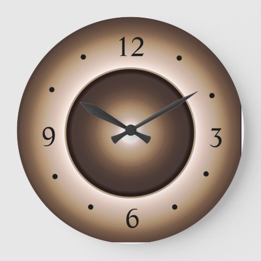 Afgedrukt ontwerp met tan/bruin mooneffect grote klok (Voorkant)