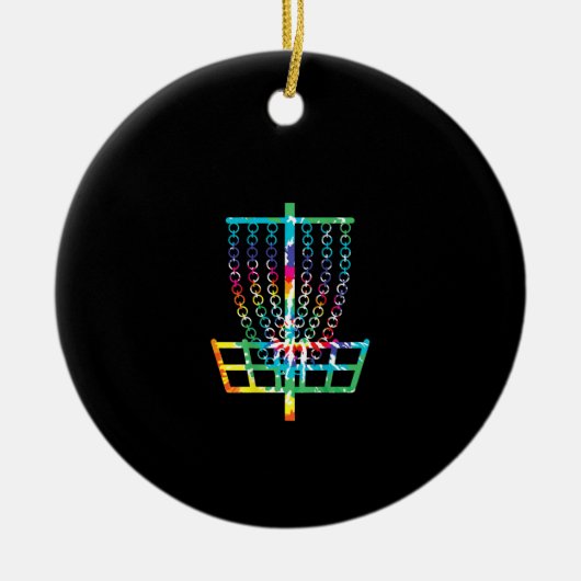 (Afgedrukt op achterzijde) Disc Golf Basket - Hipp Keramisch Ornament (Voorkant)