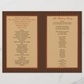 AFGEDRUKT RIBBON Autumn Leaf, Stripe Wedding Progr (Achterkant)