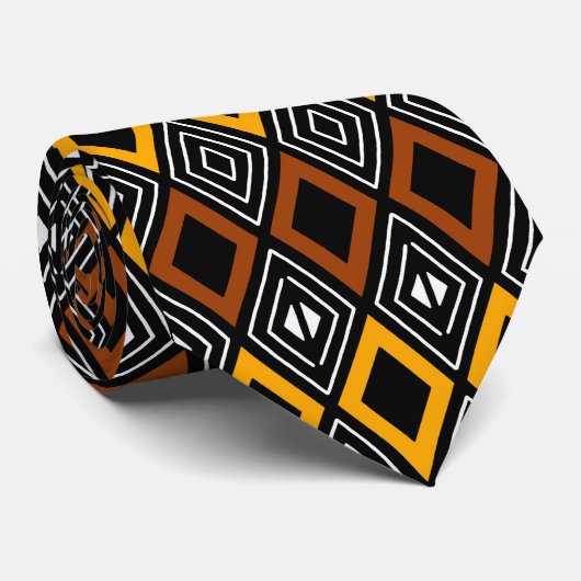 Afgedrukt Stropdas van Bogolan Mud Cloth (Opgerold)