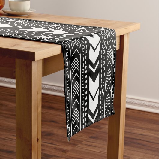 Afgedrukte Afrikaanse Bogolan Cloth Table Runner Korte Tafelloper (Voorbeeld)