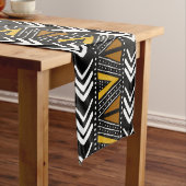Afgedrukte Afrikaanse Bogolan Table Runner Korte Tafelloper (Voorbeeld)