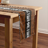 Afgedrukte Afrikaanse Bogolan Table Runner Korte Tafelloper (Voorbeeld)