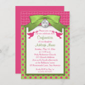 AFGEDRUKTE BOW First Heilige Bevestiging Uitnodigi Kaart (Voorkant / Achterkant)