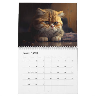 Afgedrukte Cats 2024-agenda Kalender