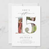 Afgedrukte foto 15e verjaardag uitnodiging (Voorkant)