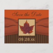 AFGEDRUKTE KOOLSTOF Leaf Save the Date Briefkaart (Voorkant)