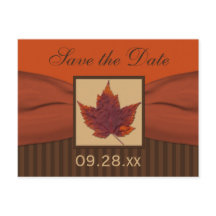 AFGEDRUKTE KOOLSTOF Leaf Save the Date Briefkaart