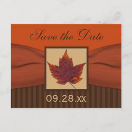 AFGEDRUKTE KOOLSTOF Leaf Save the Date Briefkaart