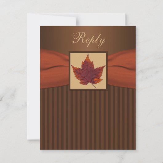 AFGEDRUKTE KOOLSTOF Leaf Stripes Wedding RSVP (Voorkant)