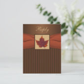 AFGEDRUKTE KOOLSTOF Leaf Stripes Wedding RSVP (Staand voorkant)