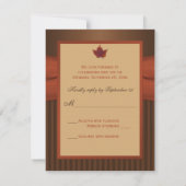 AFGEDRUKTE KOOLSTOF Leaf Stripes Wedding RSVP (Achterkant)