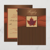 AFGEDRUKTE KOOLSTOF Leaf Stripes Wedding RSVP (Voorkant / Achterkant)