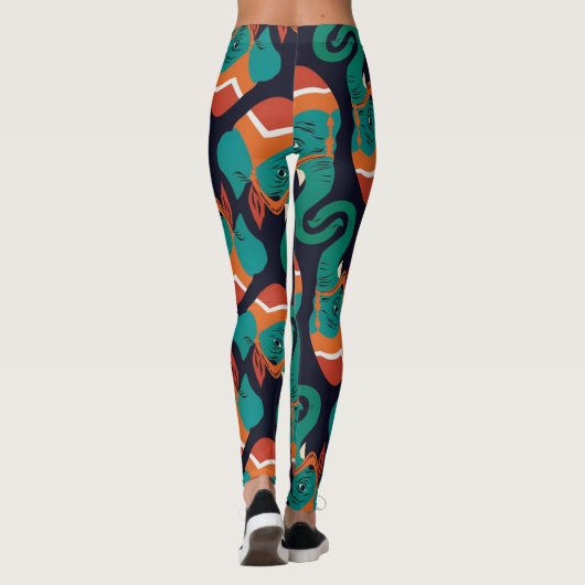 Afgedrukte leggings van het olifantenpatroon (Achterkant)