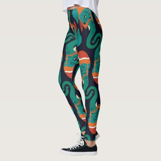 Afgedrukte leggings van het olifantenpatroon (Links)