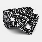 Afgedrukte schakelkaart - wit op zwart stropdas (Opgerold)