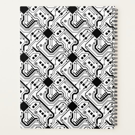 Afgedrukte schakelkaart - zwart op wit planner (Achterkant)