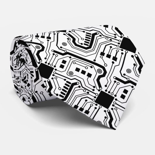 Afgedrukte schakelkaart - zwart op wit stropdas (Opgerold)