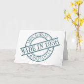 Afgegeven in 1936 Rond Rubber Stamp Logo Geboortej Kaart (Gele Bloem)