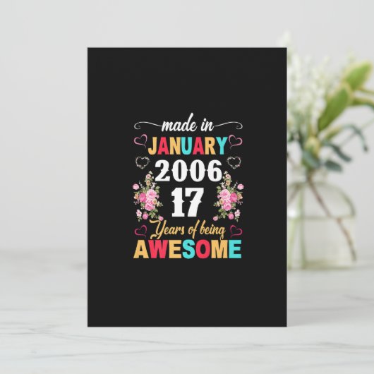 Afgegeven in januari 2006 17 jaar oude 17e verjaar kaart (Staand voorkant)